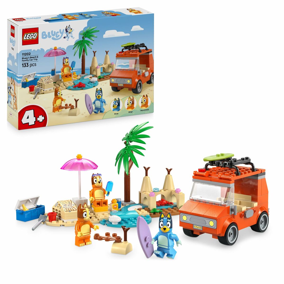 Set de Construcție Lego 11202 Bluey's Beach & Family Car Trip 133 Piese