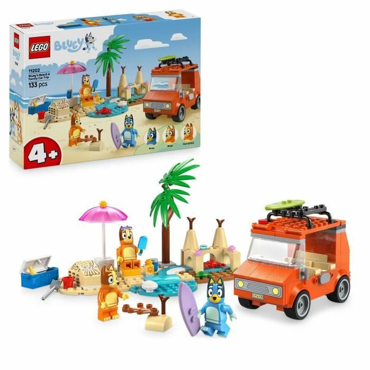 Set de Construcție Lego 11202 Bluey's Beach & Family Car Trip 133 Piese