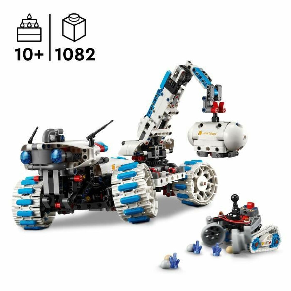 Set de Construcție Lego 42211 Lunar Outpost Moon Rover Space Vehicle 1082 Piese