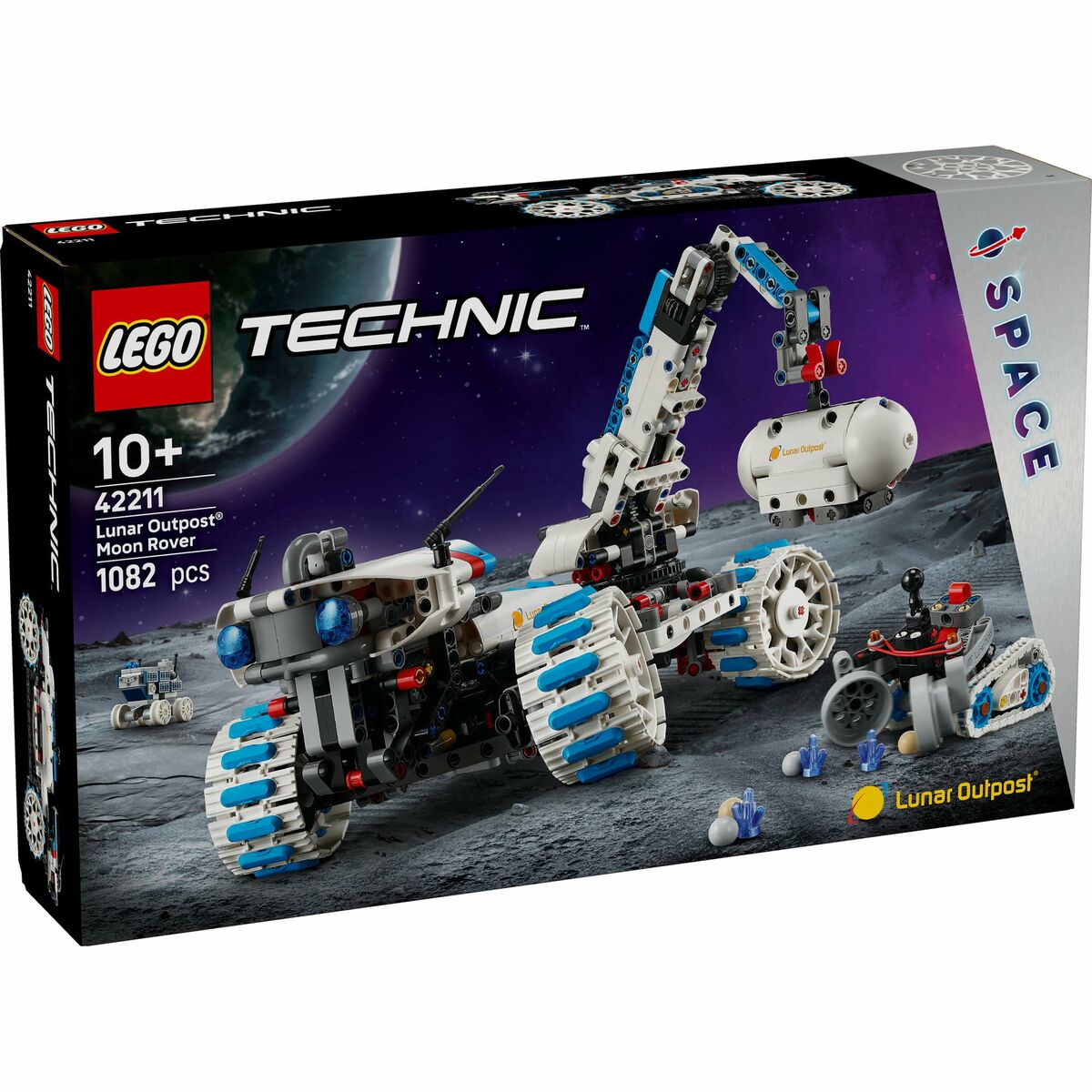 Set de Construcție Lego 42211 Lunar Outpost Moon Rover Space Vehicle 1082 Piese