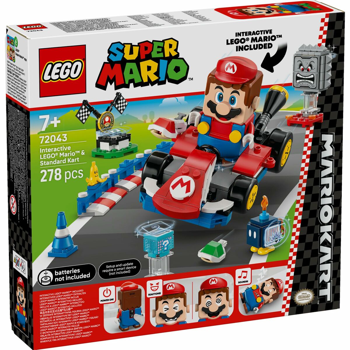 Set de Construcție Lego 72043 Interactive LEGO Mario and Standard Kart 278 Piese