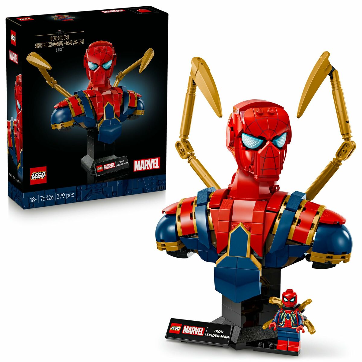 Set de Construcție Lego 76326 Iron Spider-Man Bust 379 Piese