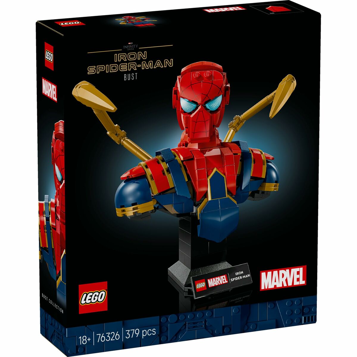 Set de Construcție Lego 76326 Iron Spider-Man Bust 379 Piese