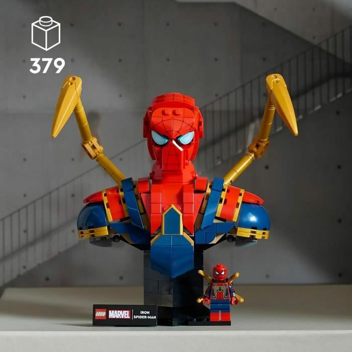 Set de Construcție Lego 76326 Iron Spider-Man Bust 379 Piese