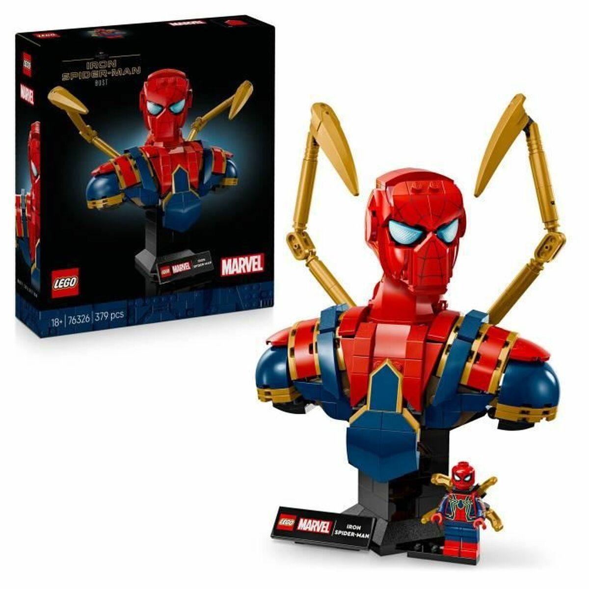 Set de Construcție Lego 76326 Iron Spider-Man Bust 379 Piese