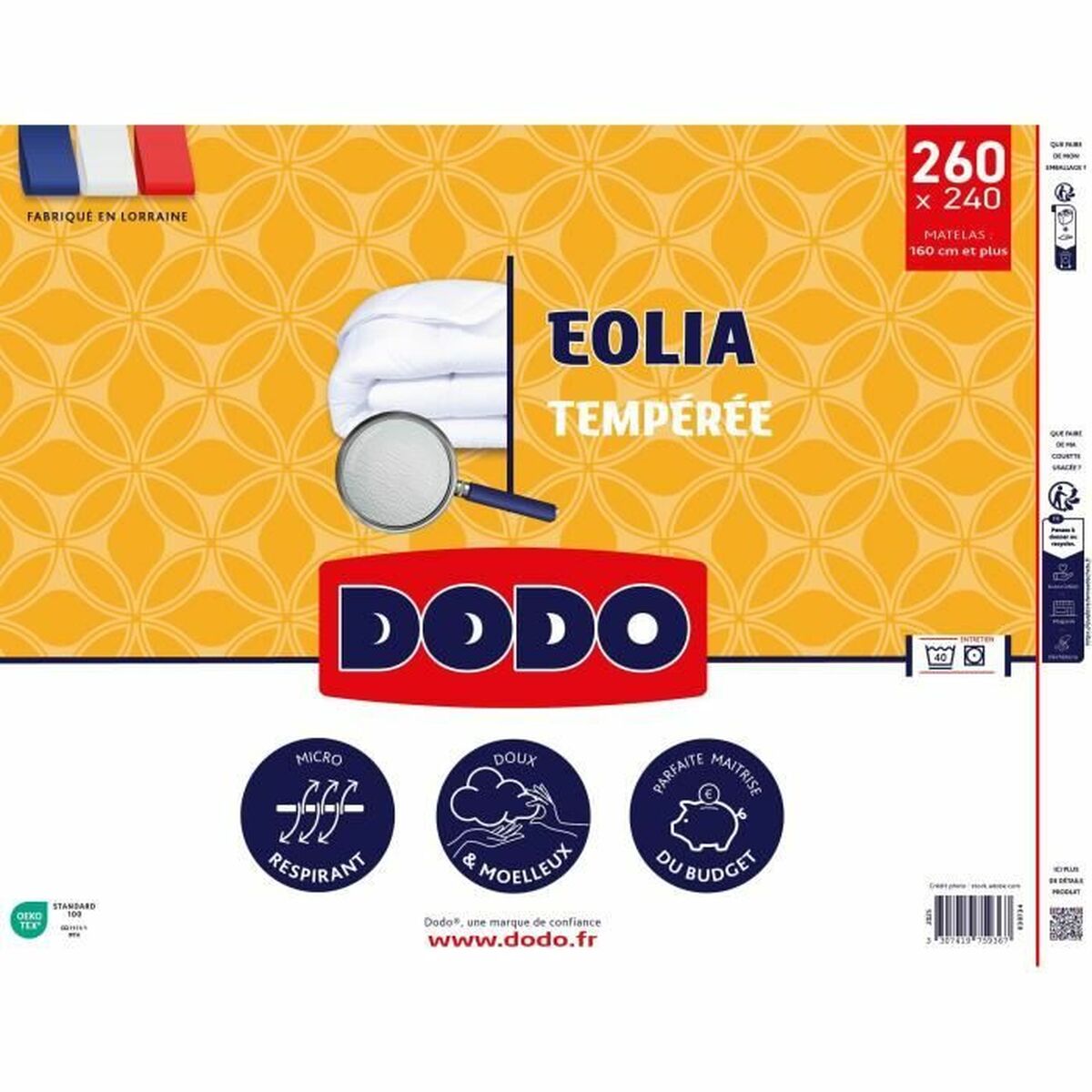 Material de umplutură nordic DODO EOLIA Alb 300 g/m² 240 x 260 cm