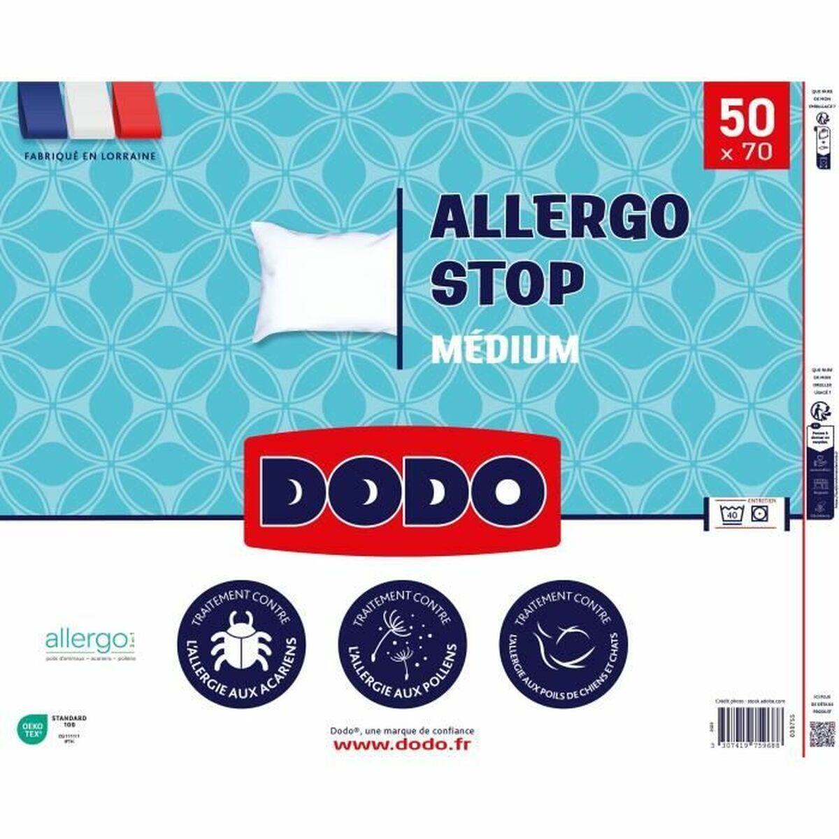 Perna DODO ALLERGO STOP Alb 50 x 70 cm