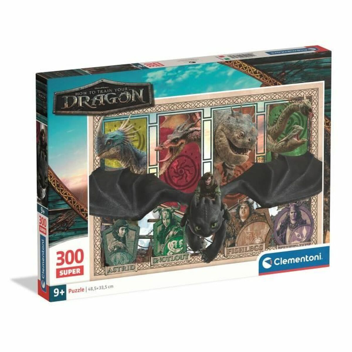 Puzzle Clementoni Super - How to Train your Dragon 48,5 x 33,5 cm 300 Piese