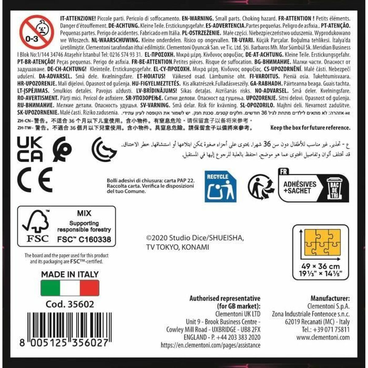 Puzzle Clementoni Yu-Gi-Oh! 49 x 36 cm 500 Piese