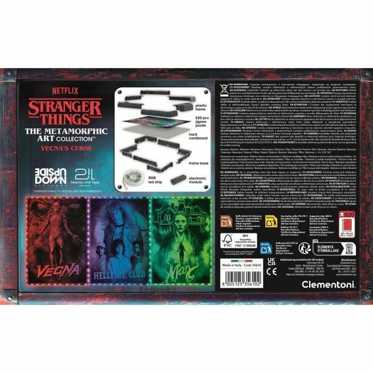 Puzzle Clementoni Stranger Things - Cadre lumineux V2 49 x 36 cm 520 Piese