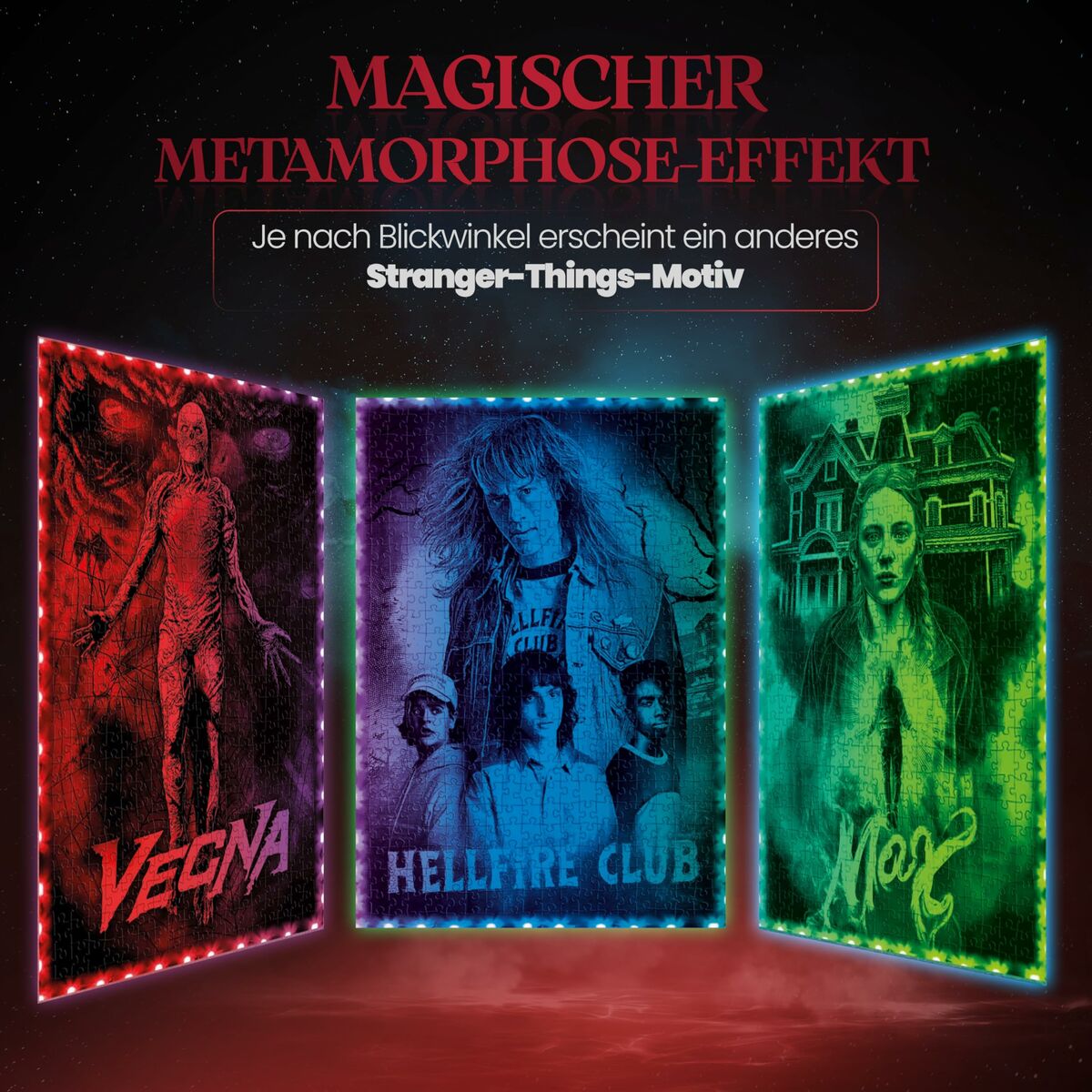 Puzzle Clementoni Stranger Things - Cadre lumineux V2 49 x 36 cm 520 Piese