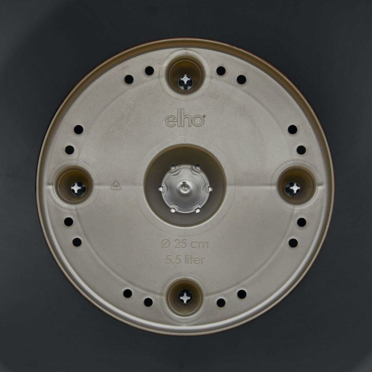 Set de ghivece Elho Gri Plastic Rotund 2 Piese