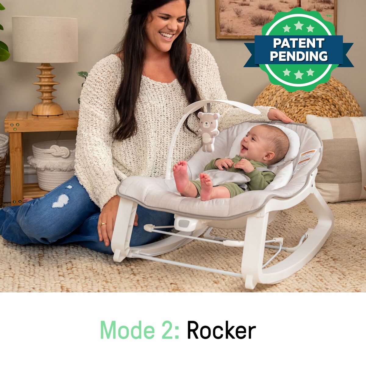 Hamac pentru Bebeluș Ingenuity Alb Gri