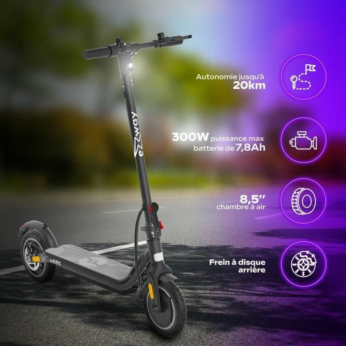 Trotinetă Electrică EZWAY Negru 450 W 25 km/h