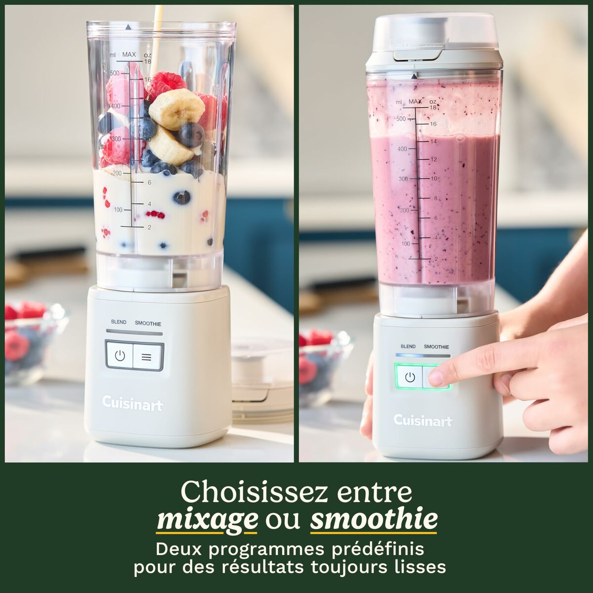 Mixer cu Pahar Cuisinart PBL100E Blast&Go 120 W Alb 500 ml