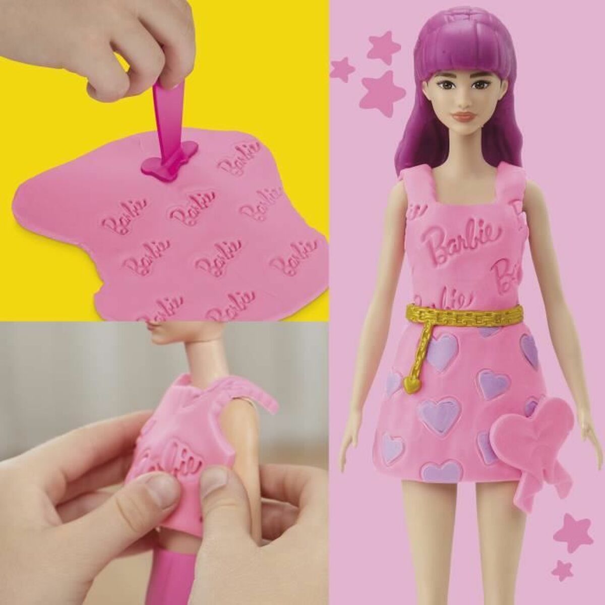 Joc de Plastilină Play-Doh Barbie Hearts & Hair Multicolor