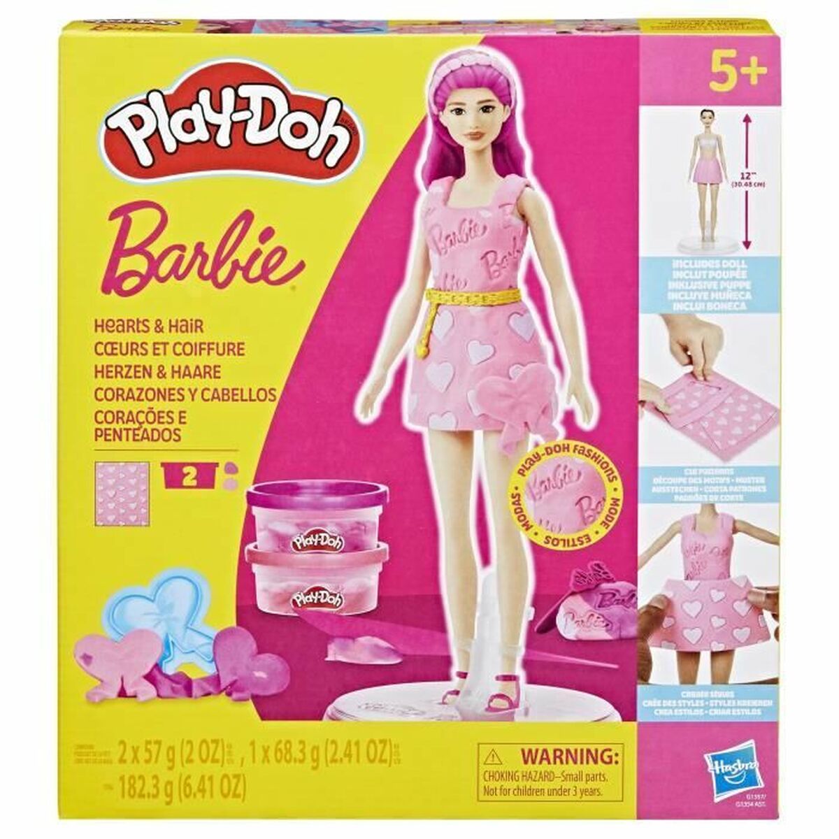 Joc de Plastilină Play-Doh Barbie Hearts & Hair Multicolor