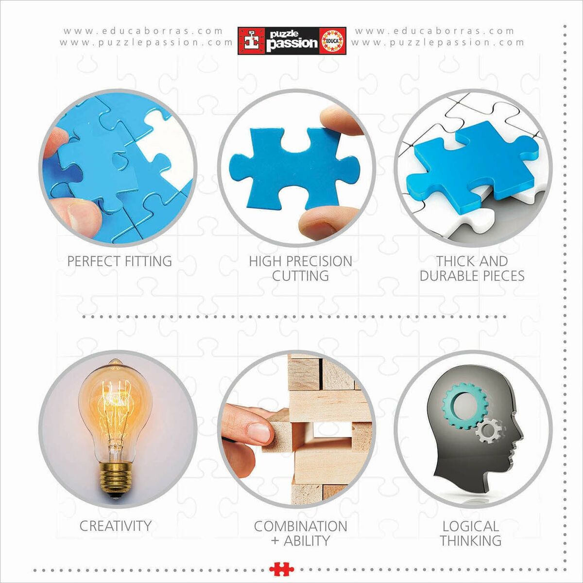 Puzzle Educa 3D 216 Piese (6 Unități)