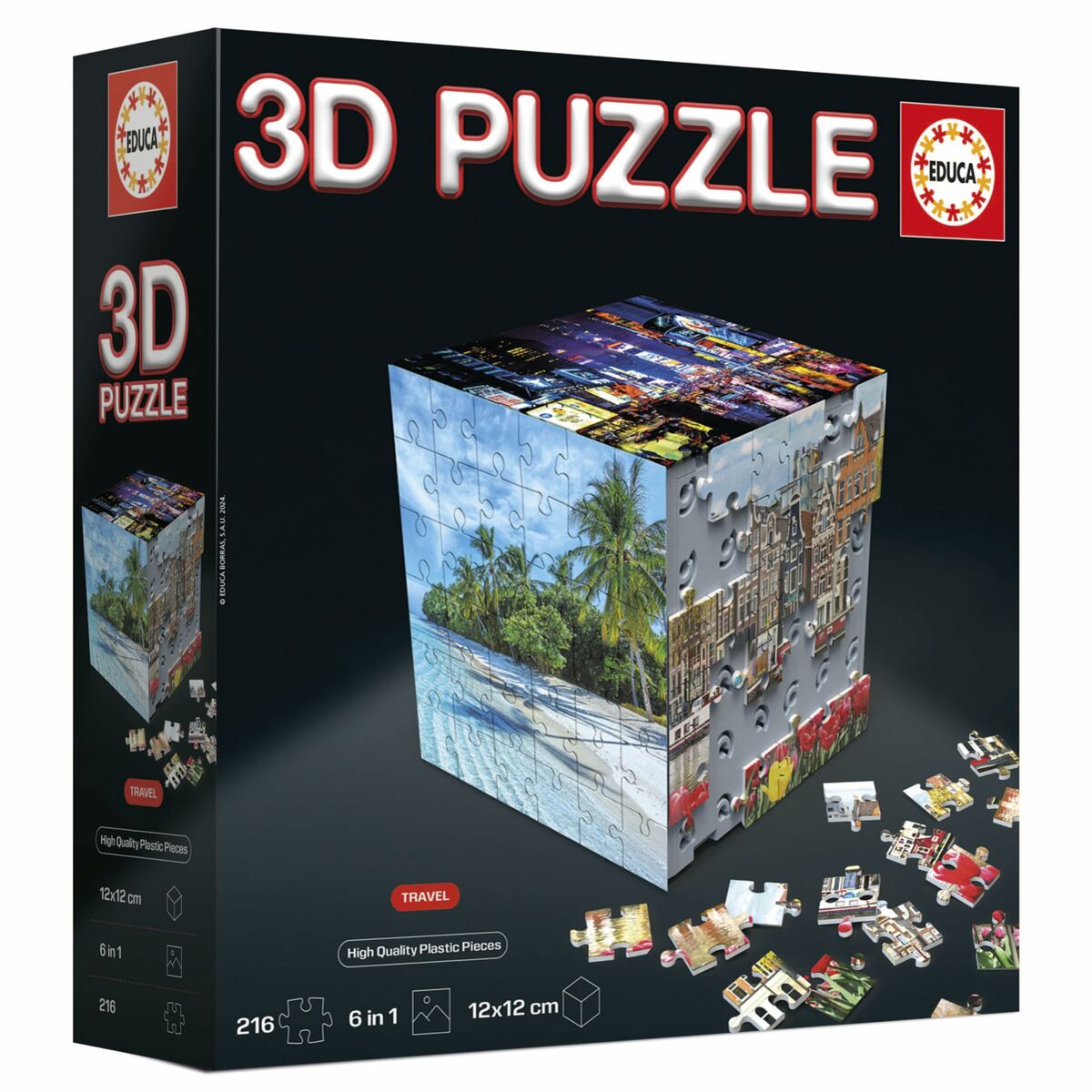Puzzle Educa 3D 216 Piese (6 Unități)