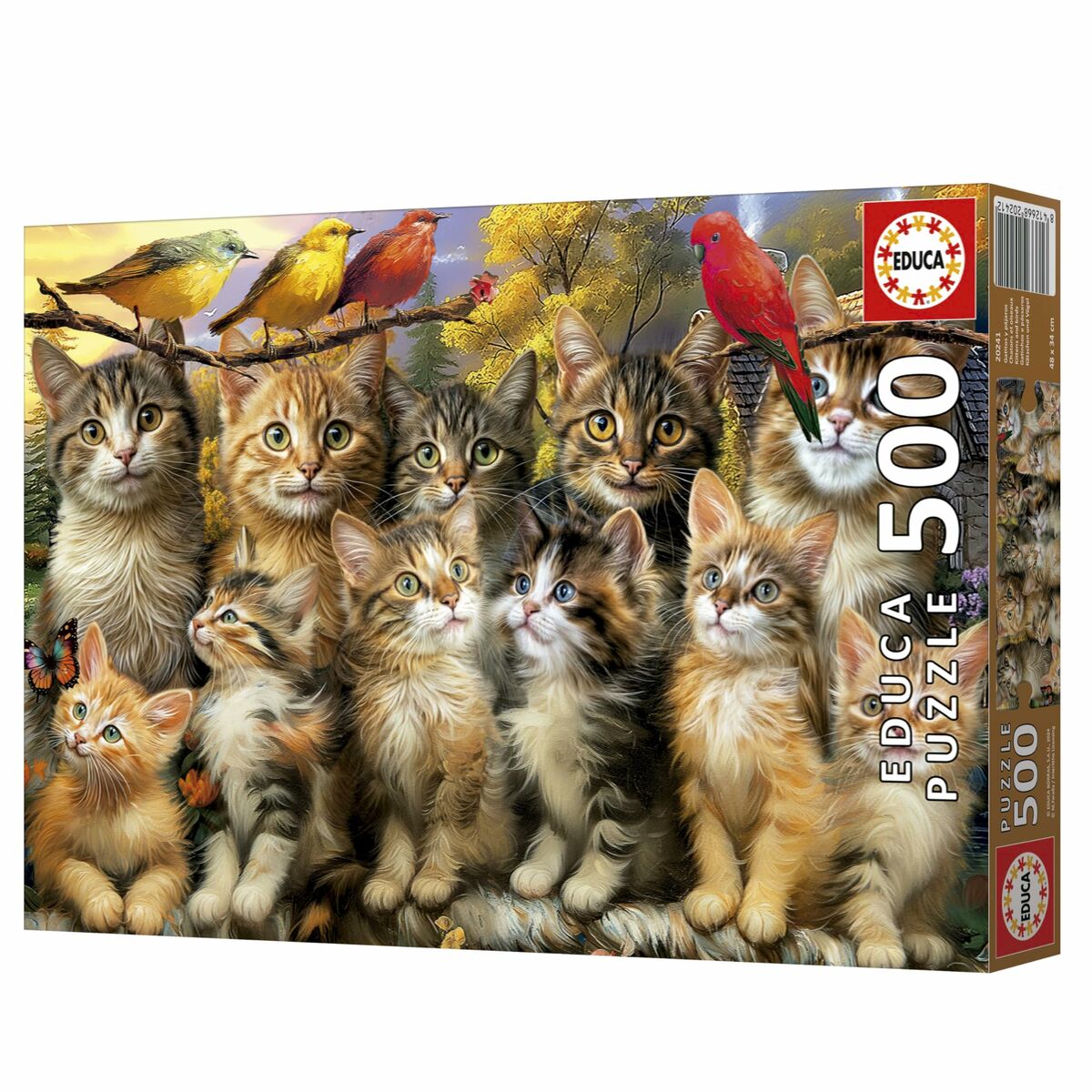 Puzzle Educa Gatitos y Pájaros 500 Piese