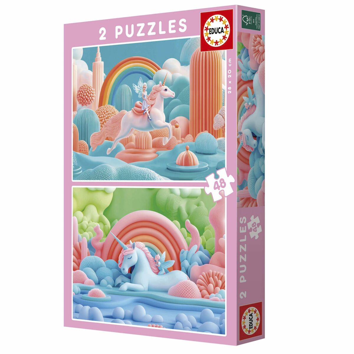 Puzzle Educa Magic Unicorns 48 Piese (2 Unități)