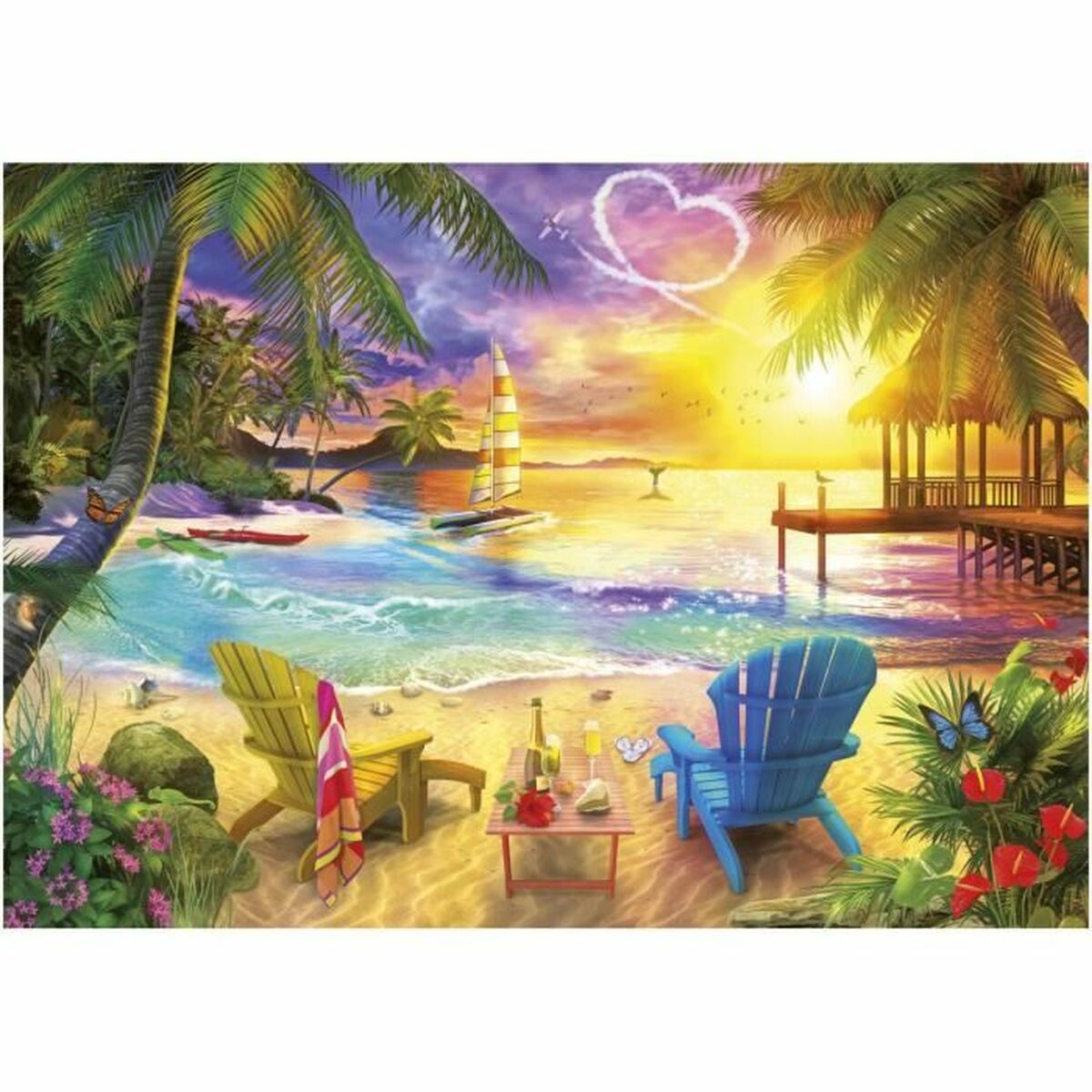 Puzzle Educa Love Beach 1000 Piese