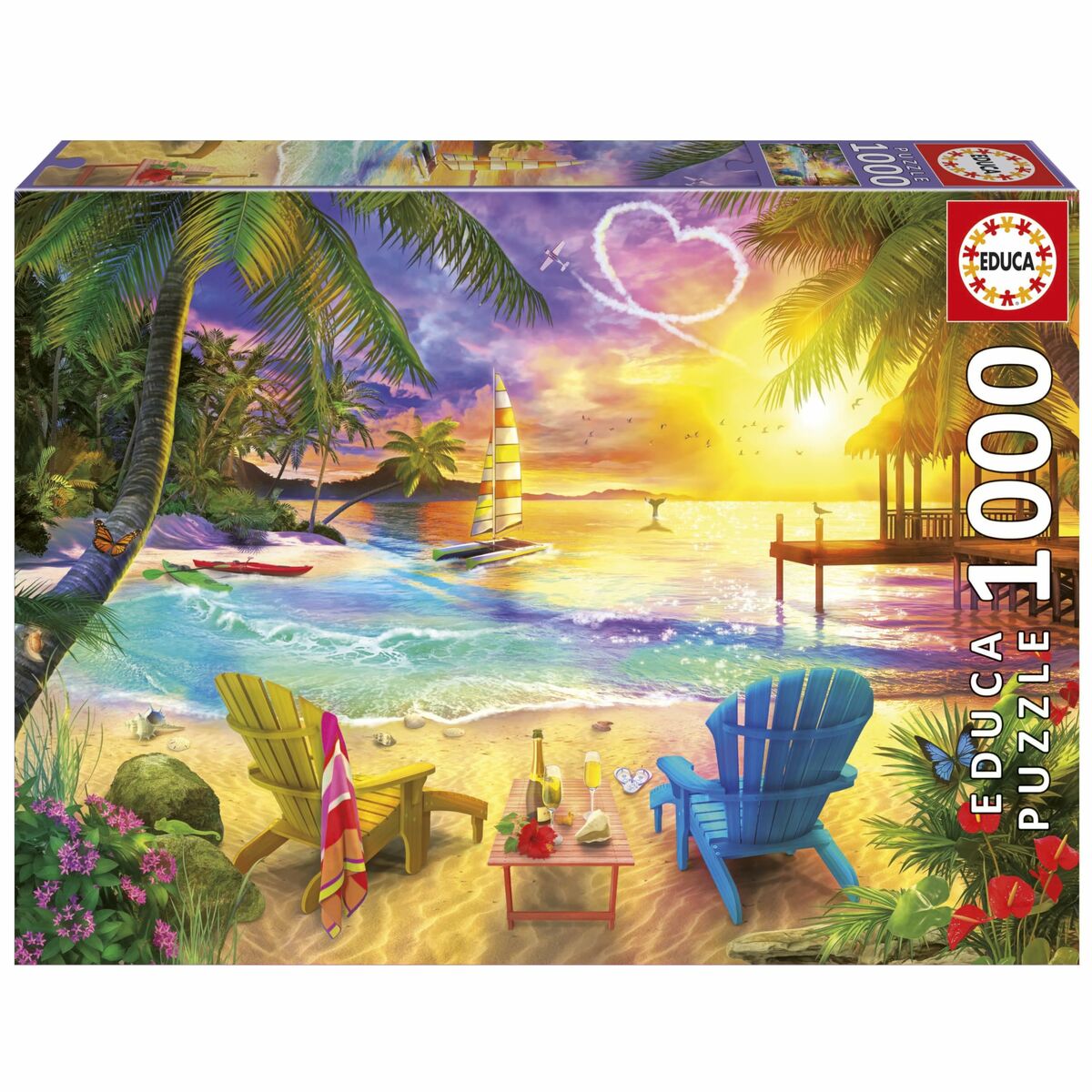 Puzzle Educa Love Beach 1000 Piese
