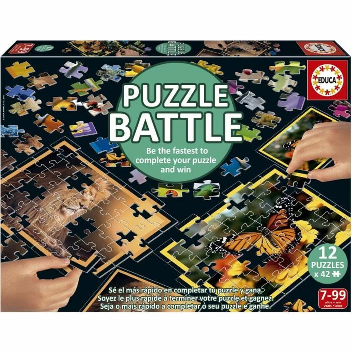 Puzzle Educa Battle Jr Natura 42 Piese (12 Unități)