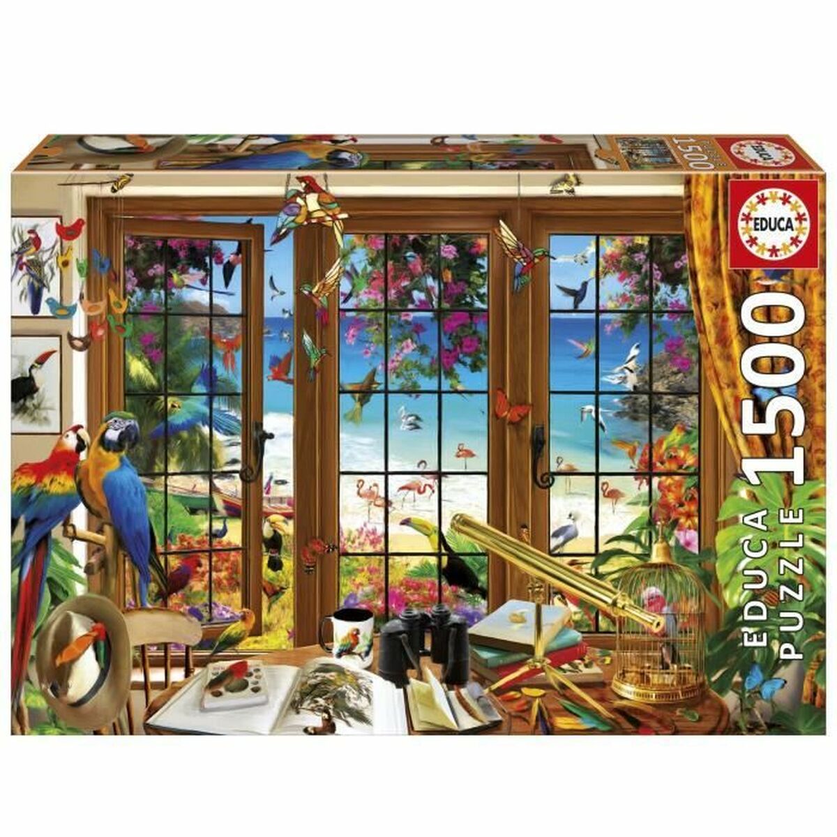Puzzle Educa Ventana del Observador de Aves 1500 Piese