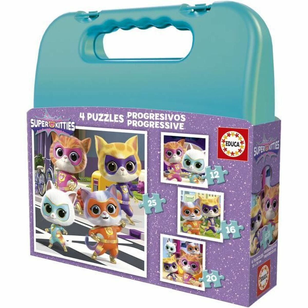 Puzzle Educa SuperKitties 12 Piese 16 Piese 20 Piese 25 Piese