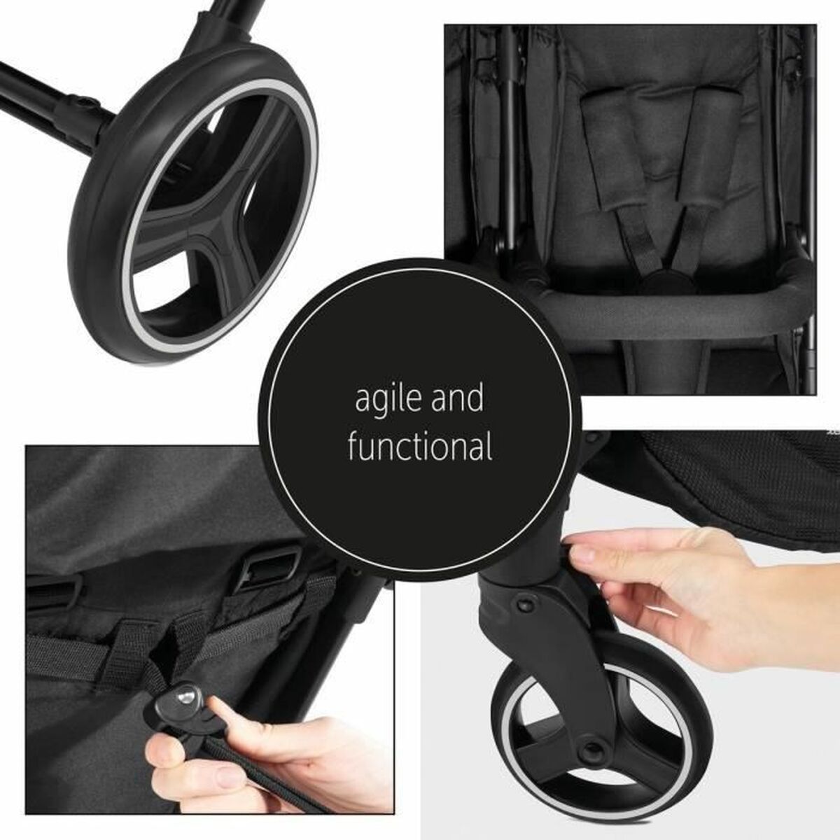 Cărucior de plimbat bebe Hauck Negru