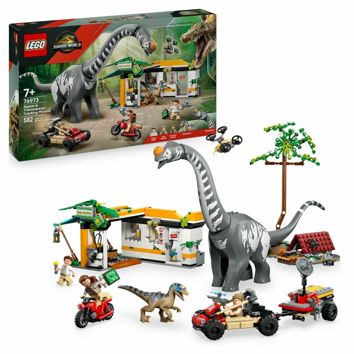 Set de Construcție Lego JURASSIC WORLD 76973 Raptor & Titanosaurus Tracking Mission