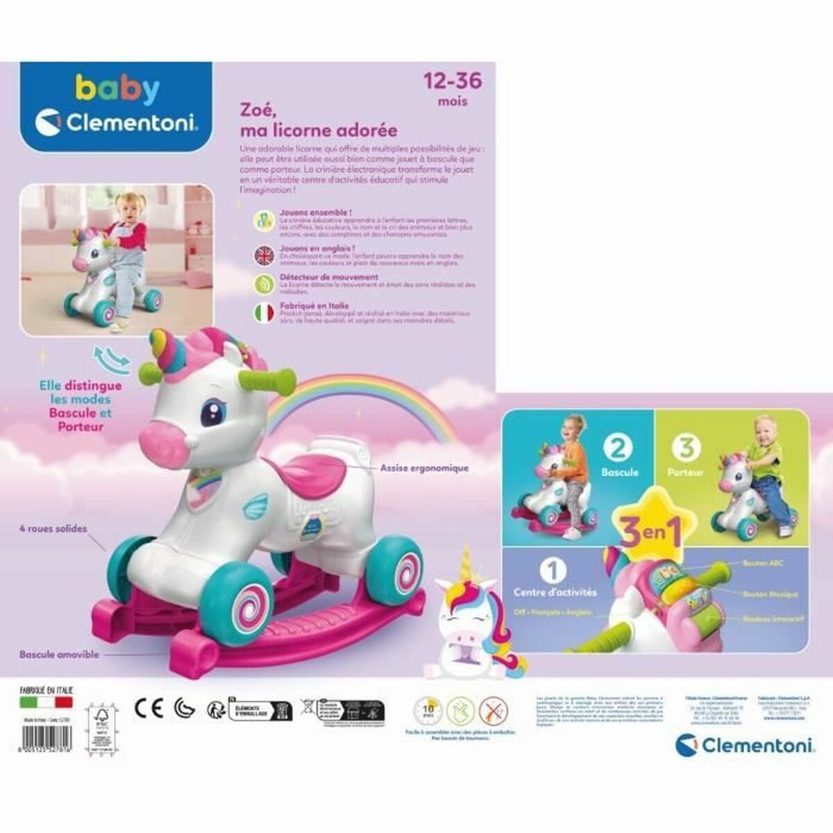 Premergător Clementoni Zoé Unicorn