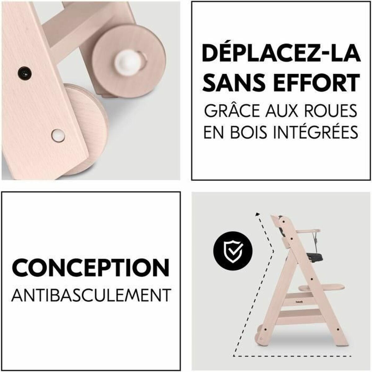 Scaun înalt Hauck Gri