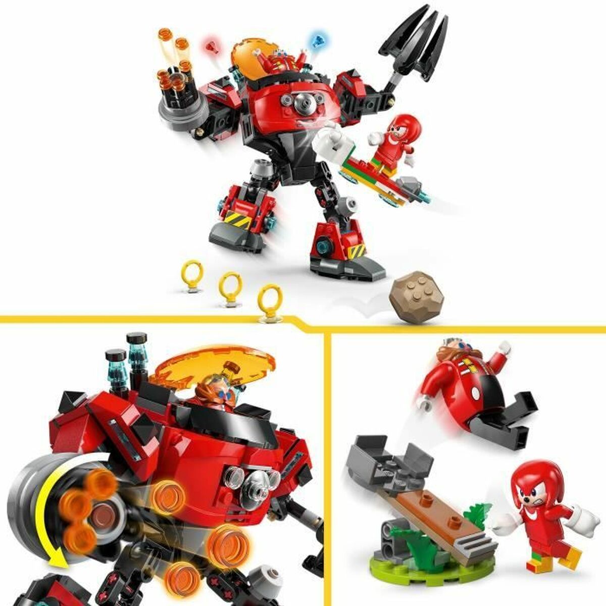 Set de Construcție Lego 77005 Sonic Knuckles VS Dr. Eggman Egg Crusher Mech 350 Piese