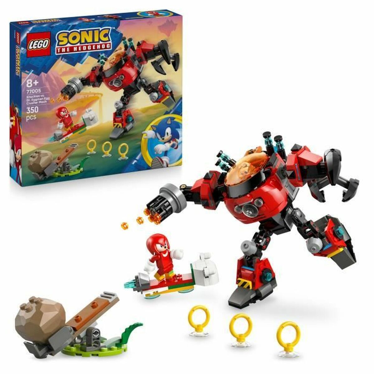 Set de Construcție Lego 77005 Sonic Knuckles VS Dr. Eggman Egg Crusher Mech 350 Piese