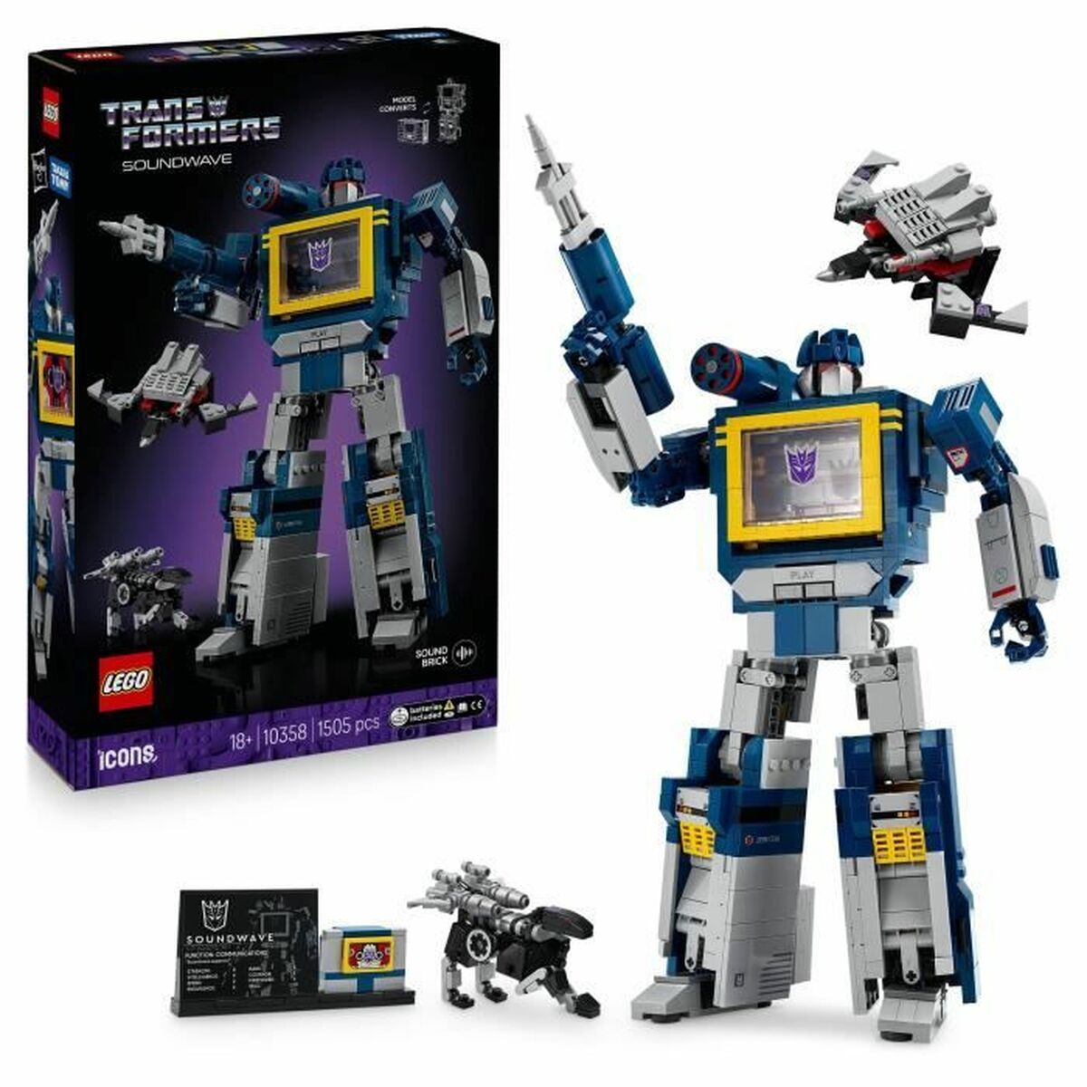 Joc de Construcții cu Plăci Lego Transformers 10358 1505 Piese