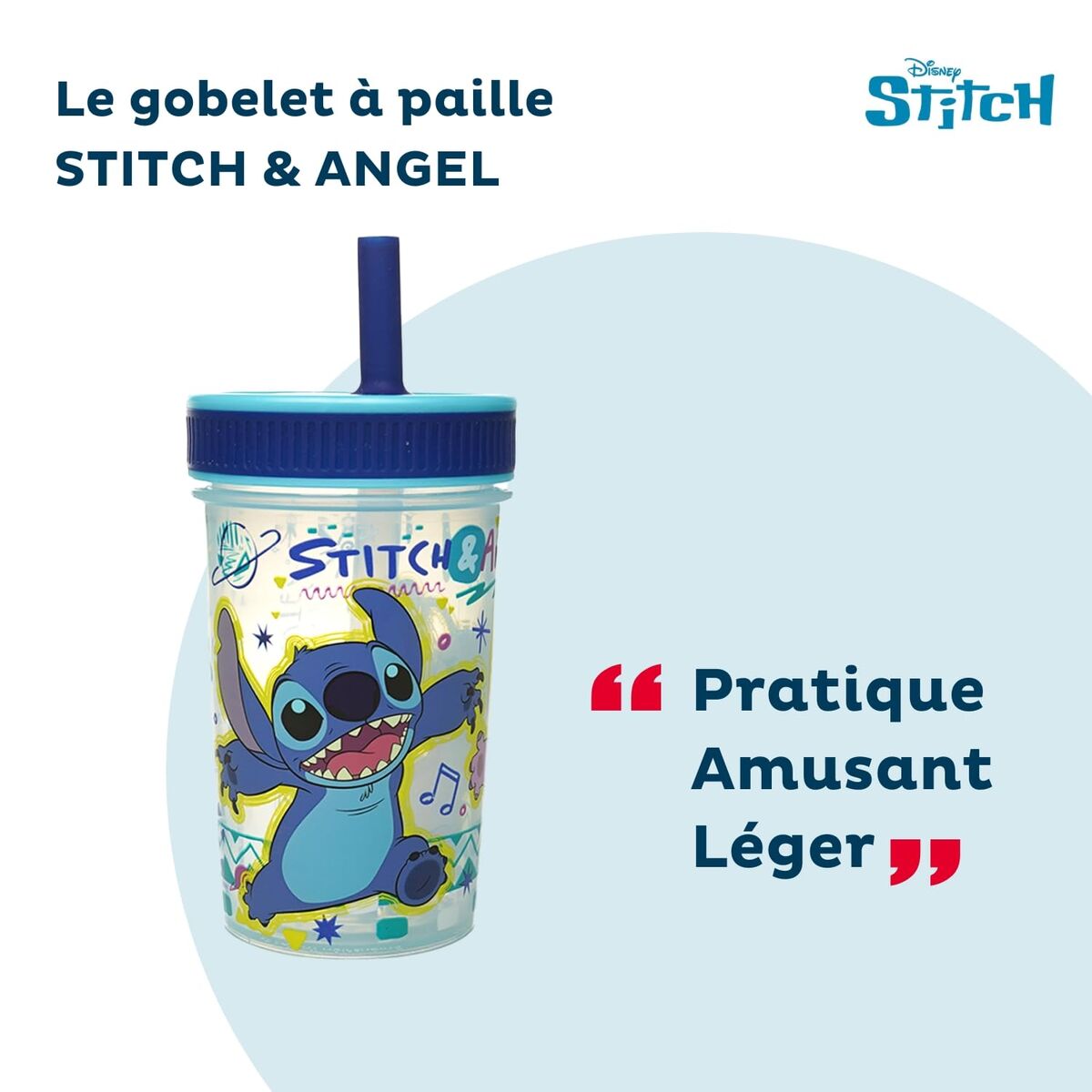Paharul de învăţare ThermoBaby LILO & STITCH 420 ml Albastru