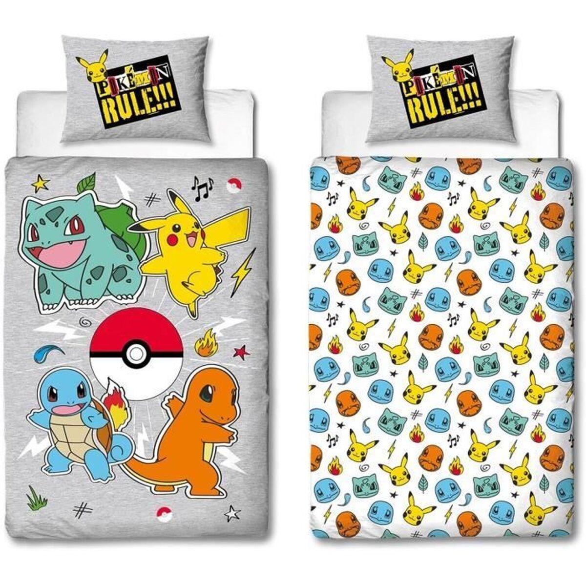 Set husă de pătură Pokémon Gri Pat 140 2 Piese
