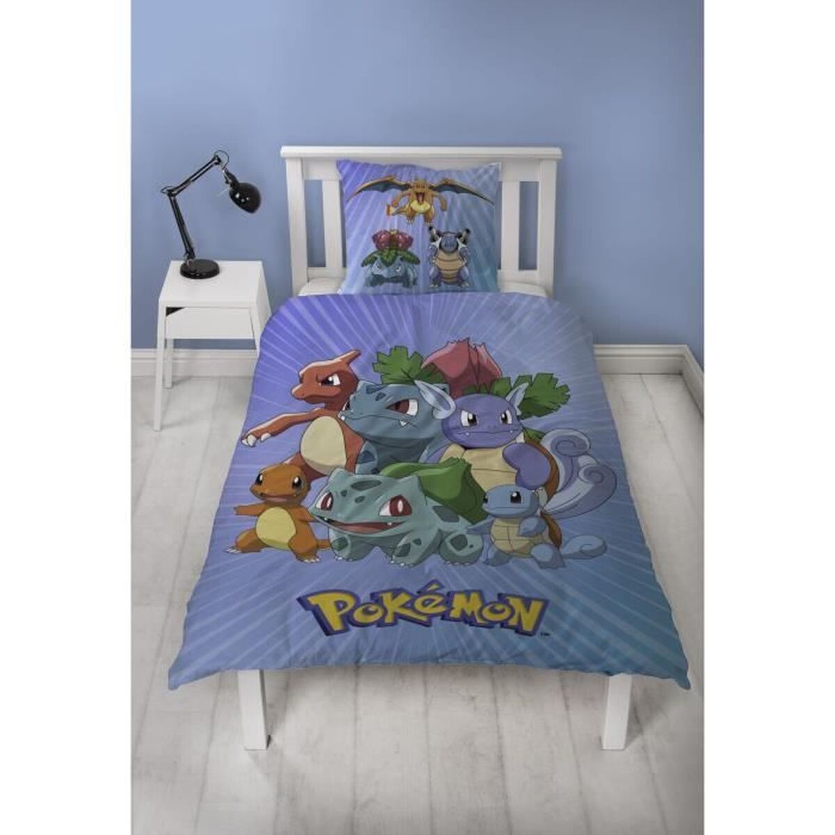 Set husă de pătură Pokémon 25 x 4 x 30 cm Albastru Pat 140 2 Piese