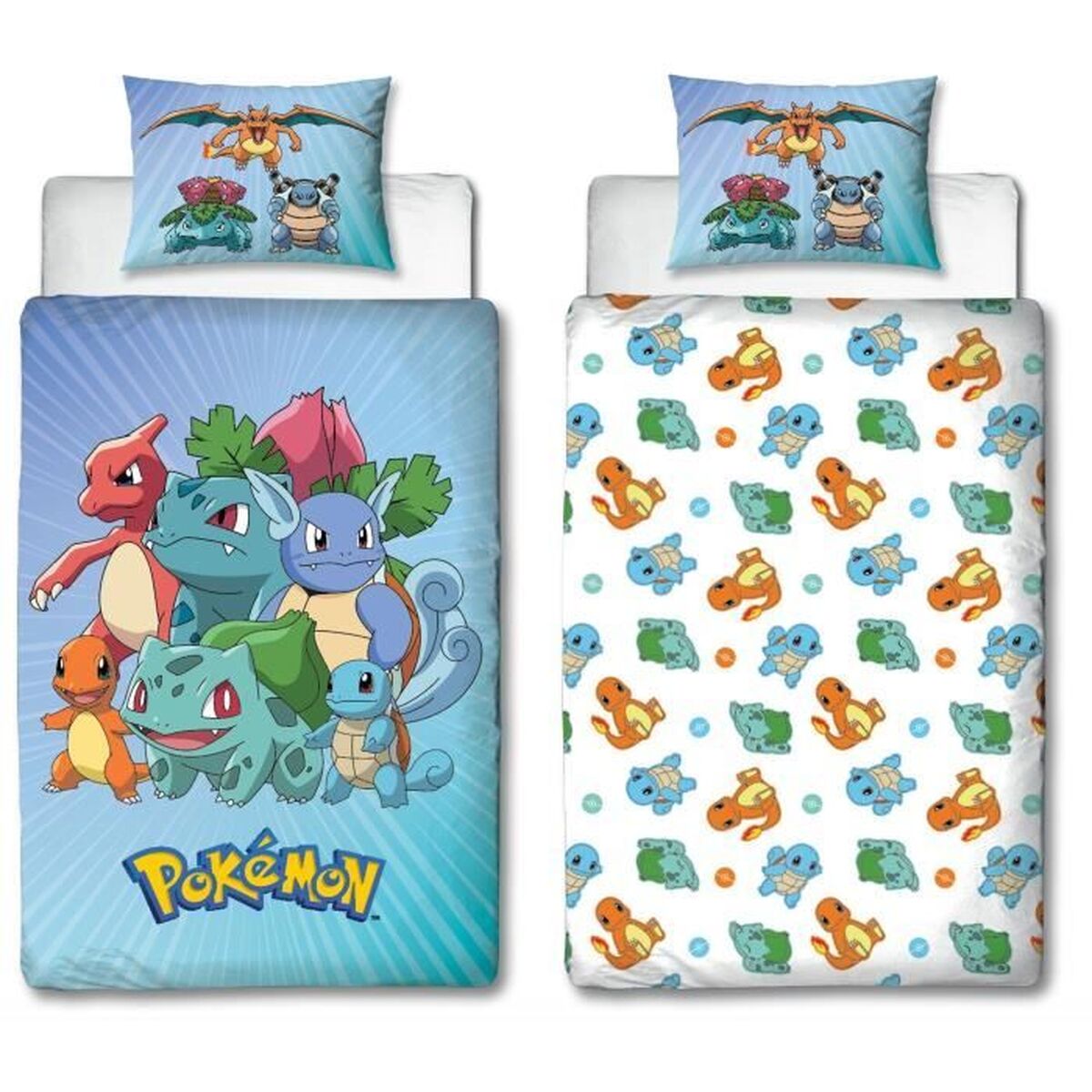 Set husă de pătură Pokémon 25 x 4 x 30 cm Albastru Pat 140 2 Piese