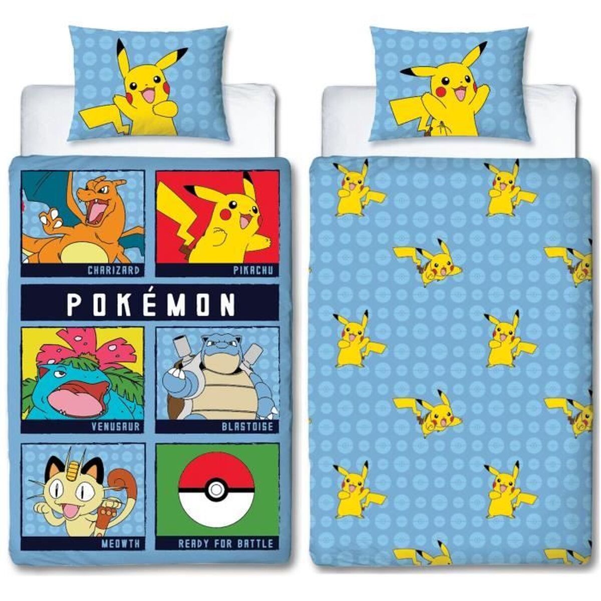 Set husă de pătură Pokémon Multicolor Pat 140 2 Piese