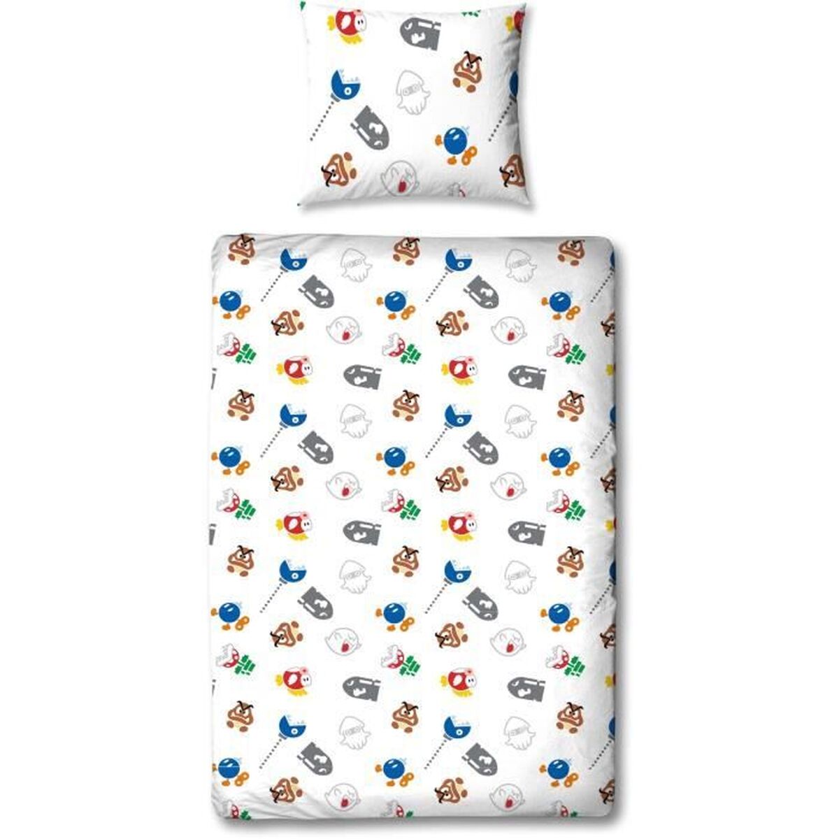 Set husă de pătură Mario Bros Multicolor Pat 140 2 Piese
