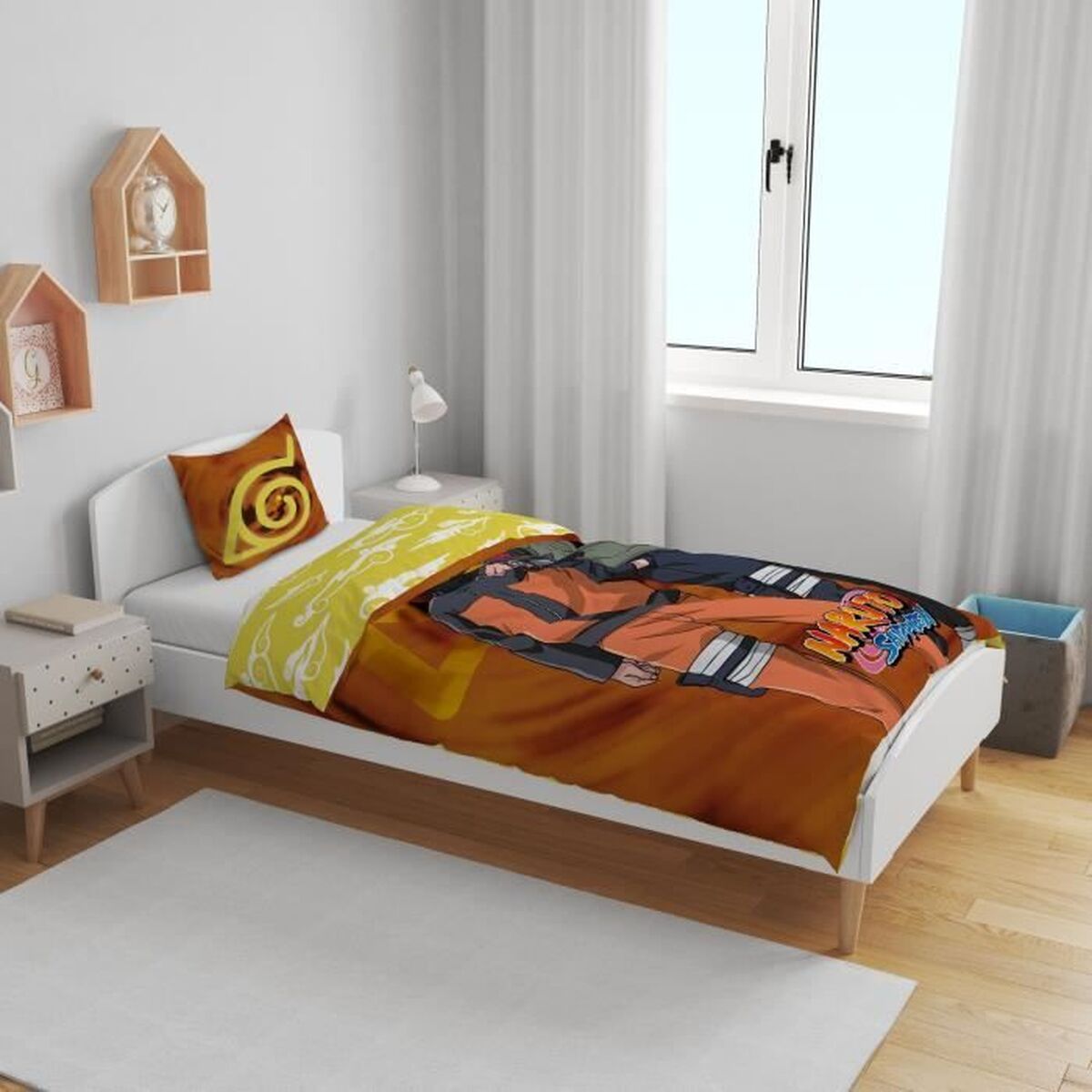 Set husă de pătură Naruto Multicolor Pat 140 2 Piese