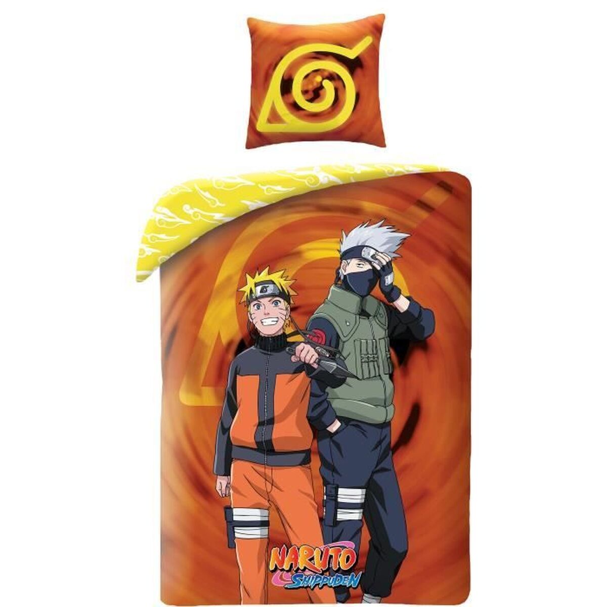 Set husă de pătură Naruto Multicolor Pat 140 2 Piese