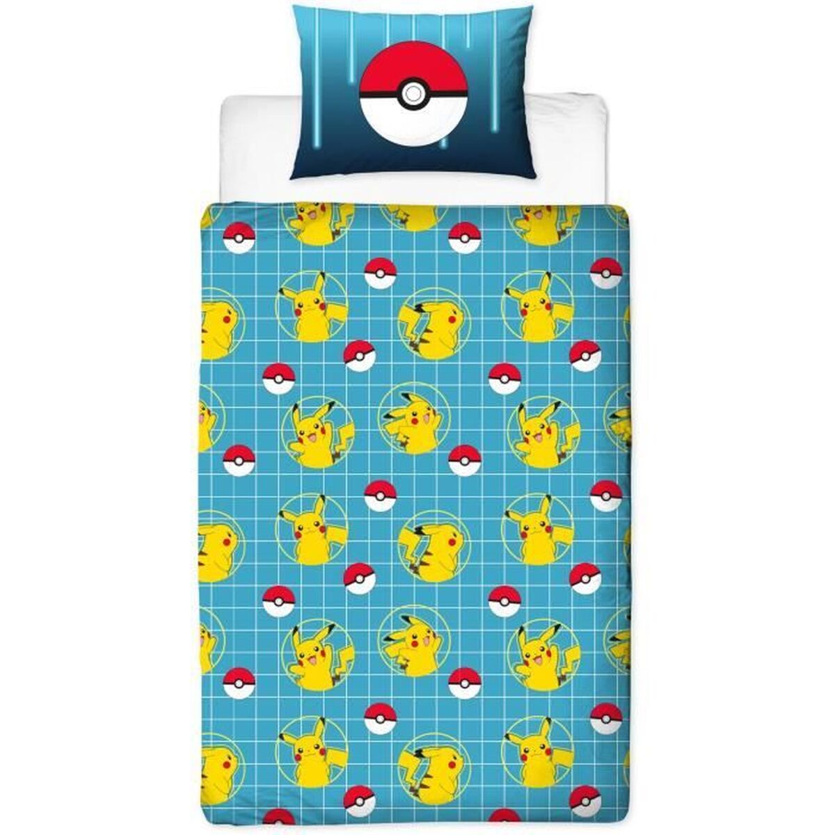 Set husă de pătură Pokémon Galben Pat 140 2 Piese
