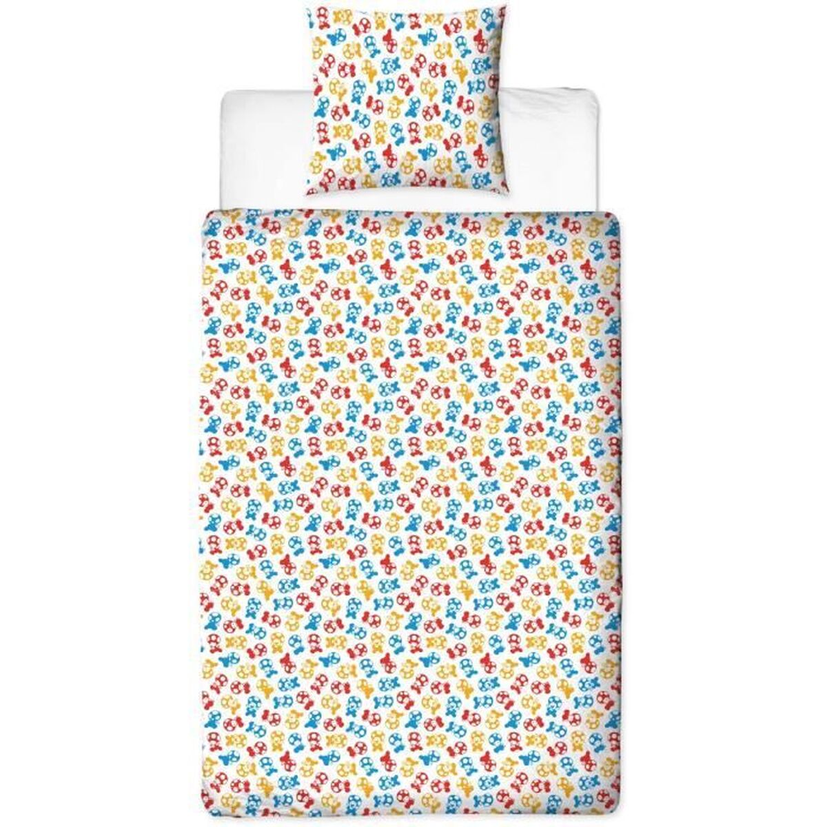 Set husă de pătură Mario Bros 25 x 4 x 30 cm Albastru Pat 140 2 Piese