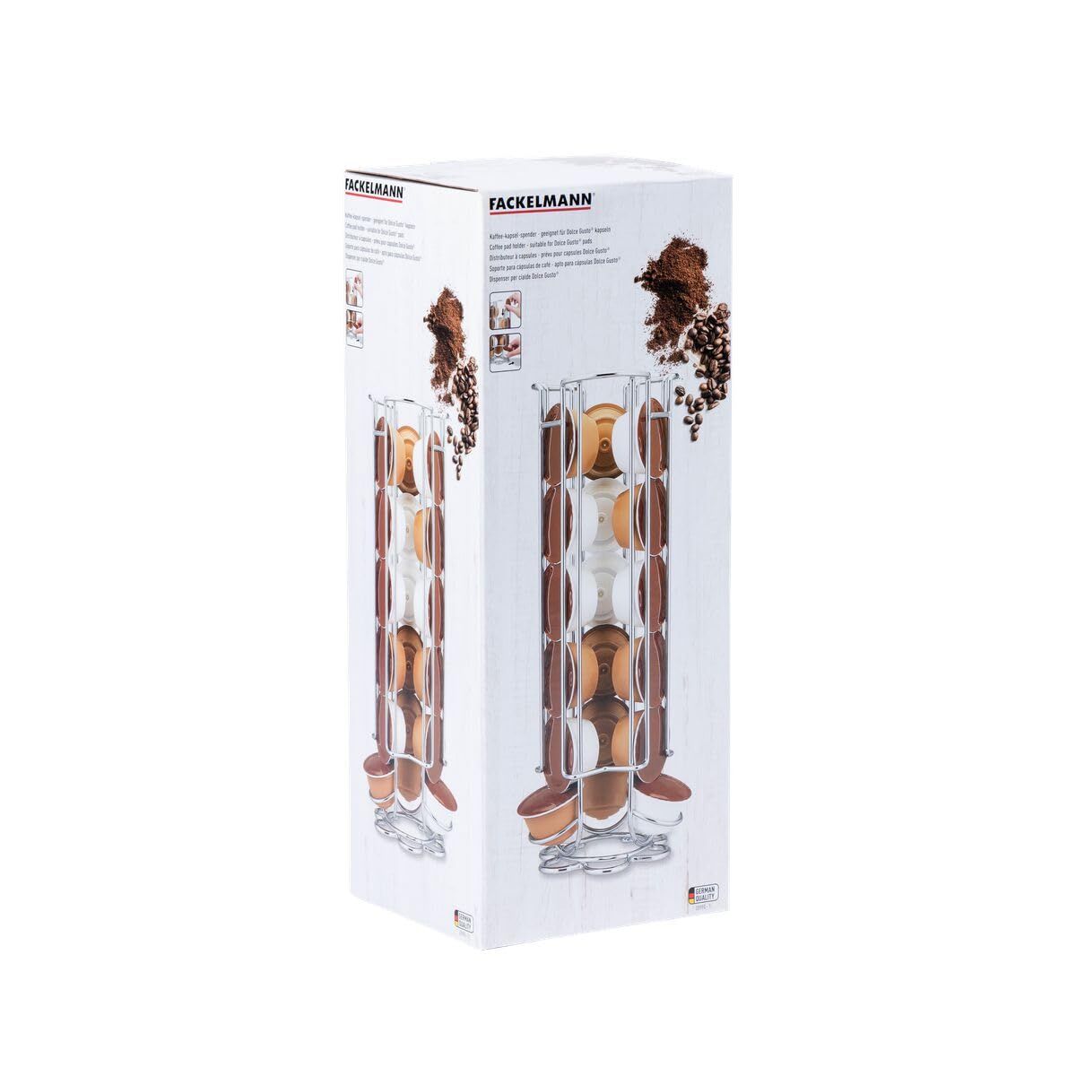 Organizator de capsule de cafea Fackelmann Gri Oțel inoxidabil Plastic 3 X 11 X 32 CM 14 X 39 X 29 CM