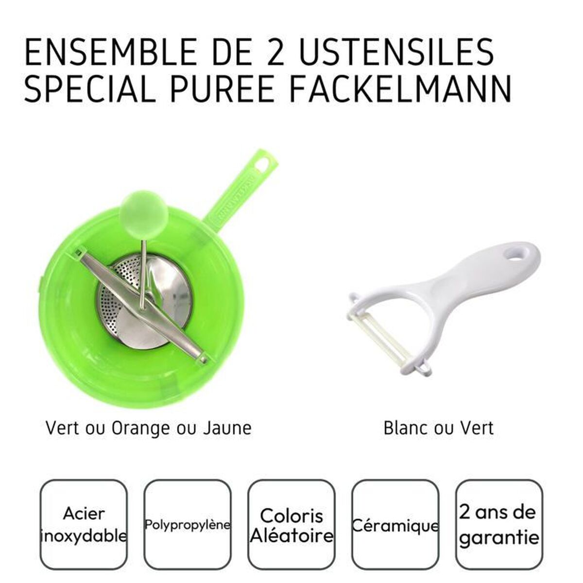 Aparat de decojit și răzuit legume Fackelmann Vert Ceramică Oțel inoxidabil Plastic 20 x 40 x 30 cm 2 Piese