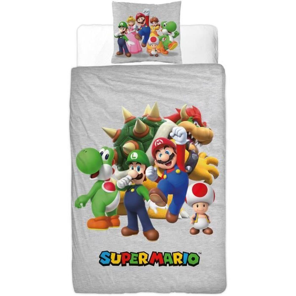 Set husă de pătură Mario Bros Multicolor Pat 140 2 Piese